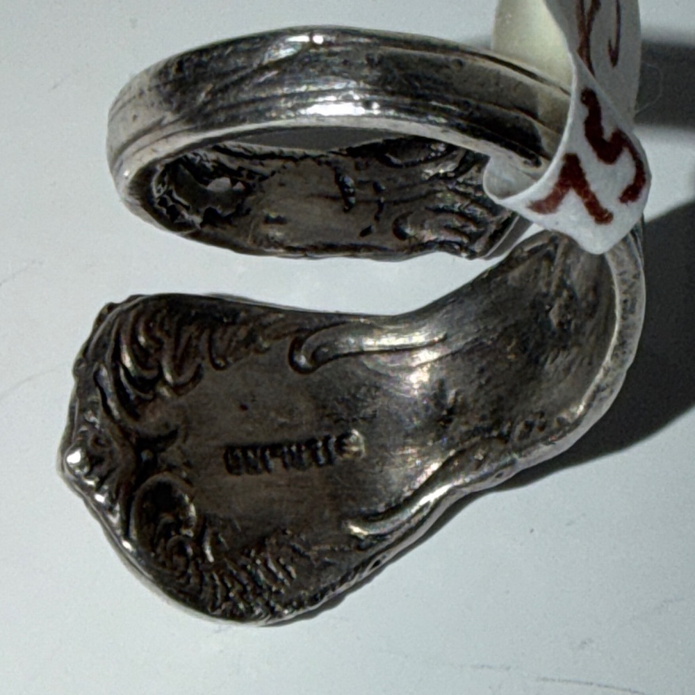Vintage Sterling Silver Adjustable Spoon Ring Size 4.75 - Picture 3 of 4